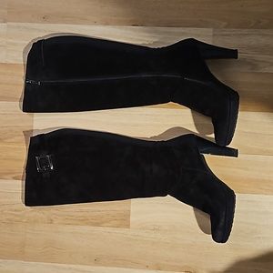 Paul Green "Anne" Black Suede Knee High Boots Size 6